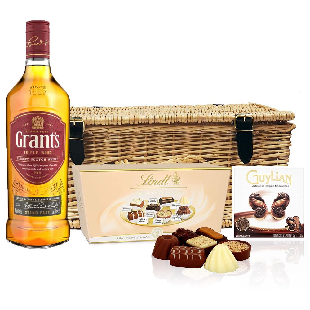 Grants Blended Scotch Whisky 70cl And Chocolates Hamper